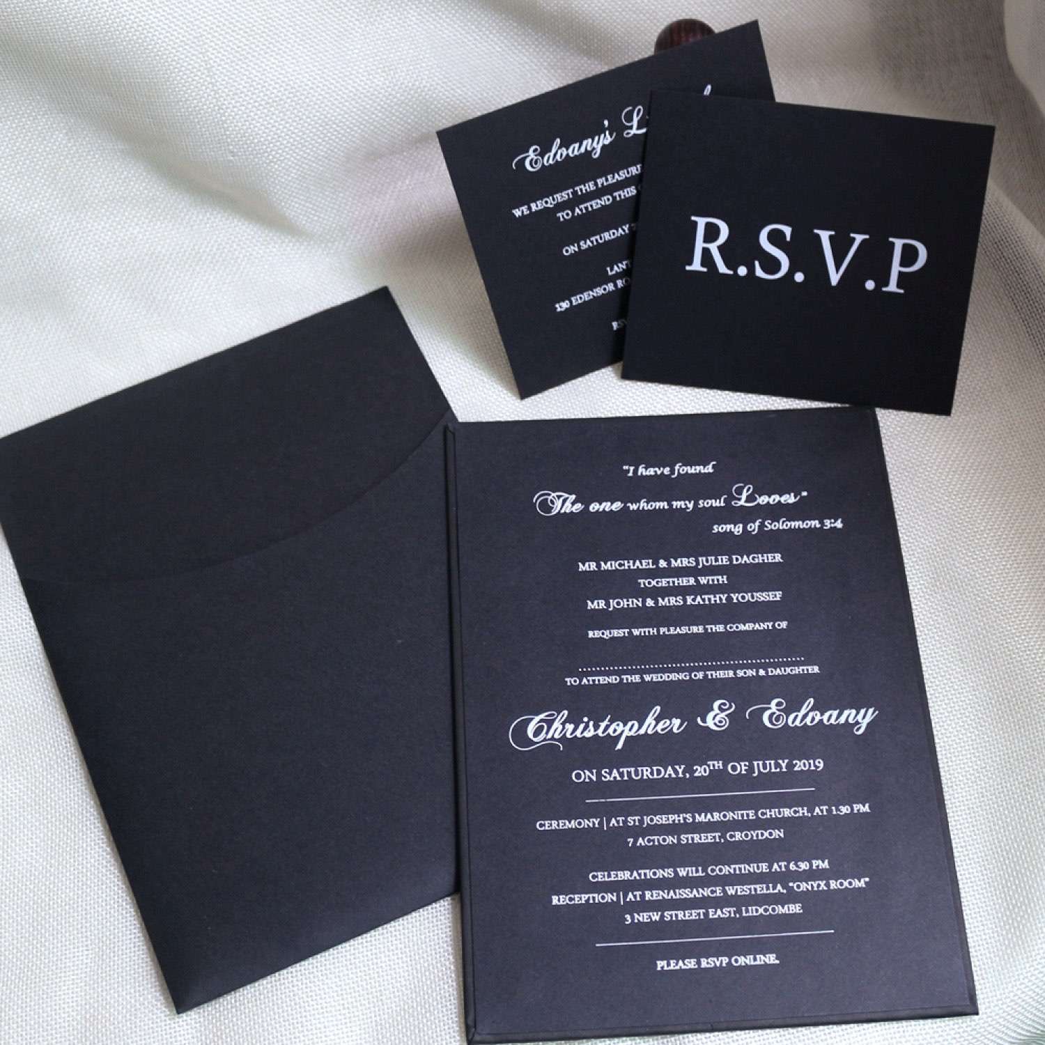 Pocket Invitation Card Hard Cover Invitation Personalized Custom